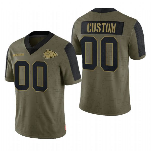 Custom KC.Chiefs Olive 2022 Salute To Service Limited Football Jersey ...